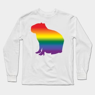 Capybara Rainbow Gradient Pride Long Sleeve T-Shirt